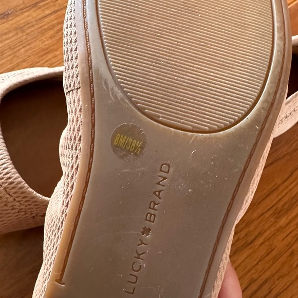 Lucky Brand Juthro Leather Cortado Tan Flats Size 8 - Picture 7 of 8
